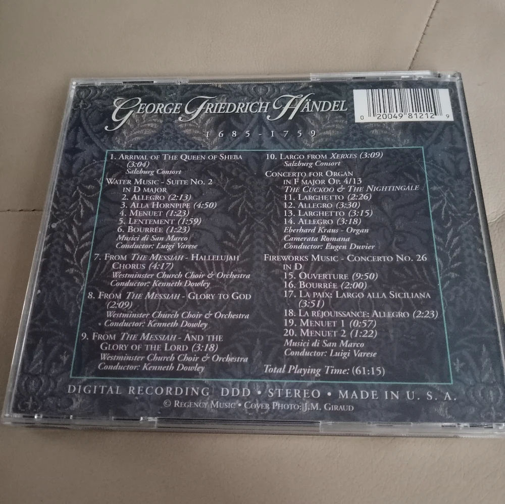 G.F. Handel CD - Picture 3 of 3